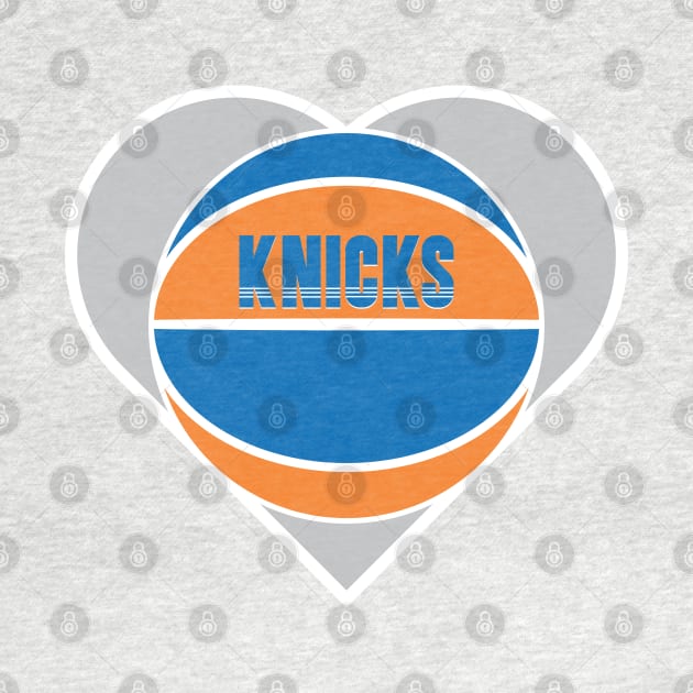 Heart Shaped New York Knicks Basketball by Rad Love